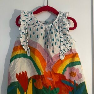Fábula (farm rio) Colorful Ruffled Sleeveless Dress